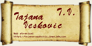 Tajana Vesković vizit kartica